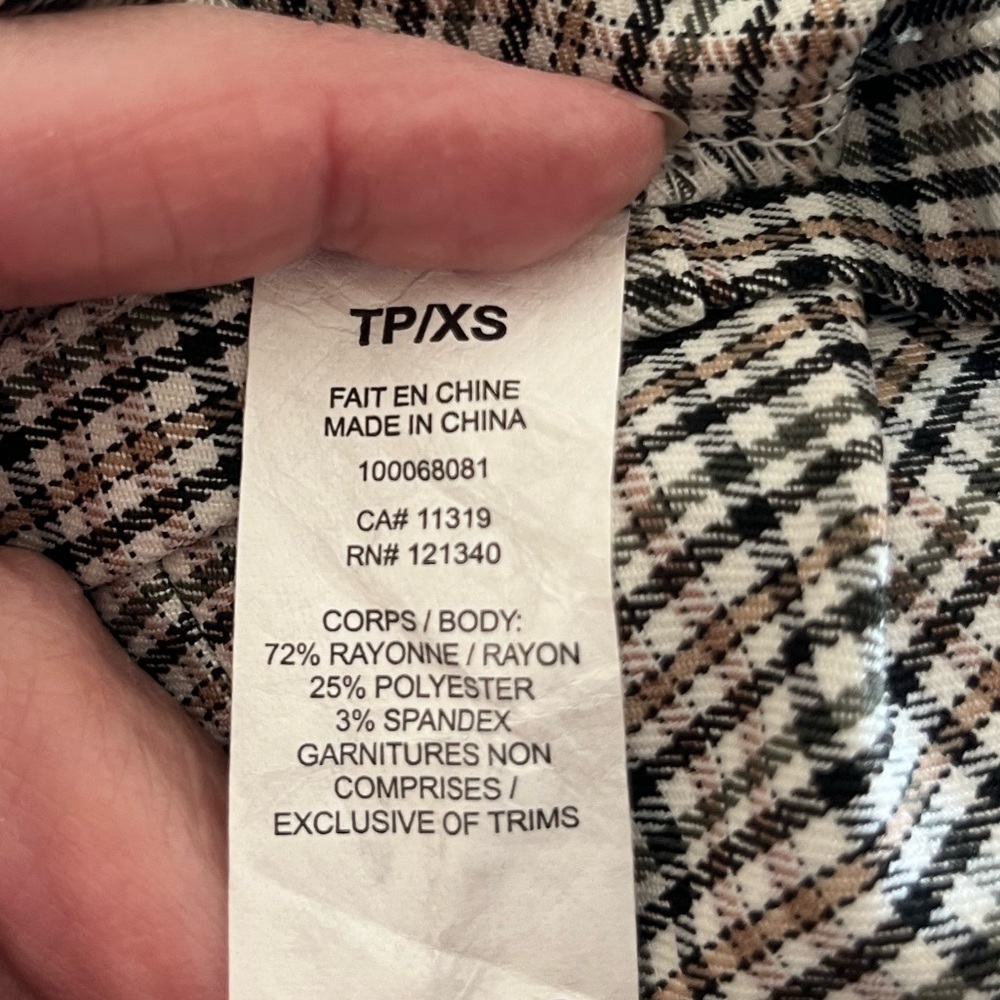 Garage Black, Green and White Plaid Mini Skirt Size XS - Picture 5 of 5